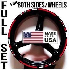 2 Tone Color Custom Printed Rim Stripes Wheel Decals Stickers Tape Graphics 17"
