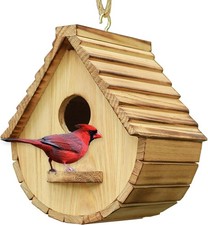 Bird House for Outside,Bird Houses Outdoor, Natural Wooden Bird House Clearance