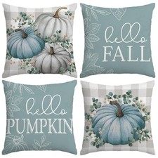 4Pack 18x18 Inch Fall Pillow Covers Thanksgiving Decor for Home Party Sofa Couch