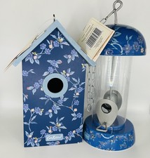 Cath Kidston 'Flora' Blue Floral Design Bundle Bird Box & Bird Feeder - NEW!