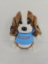 Applause Sad Sam Plush Dog W/ Tag This Puppy Needs Love vintage stuffed animal