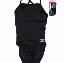 Speedo Women's Swimsuit One Piece Endurance Cross Back Solid Adult Sz 26