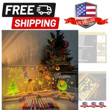 2 Set LED Note Board with Colors, Glowing Acrylic Dry Erase Board, 11.8 x 7.8...