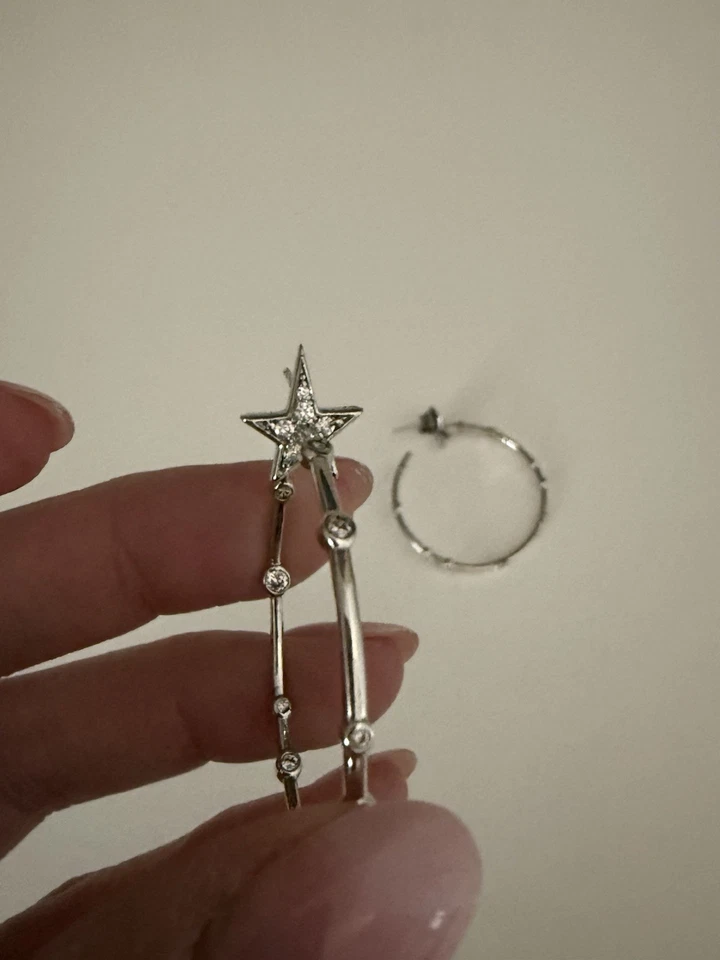 María Melinda Silver Hoops Large - Image 2 of 4