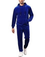 RPOVIG Men's Velour Hoodie Tracksuit 2 Pieces Set Jogging Sweatsuits Outfits ...