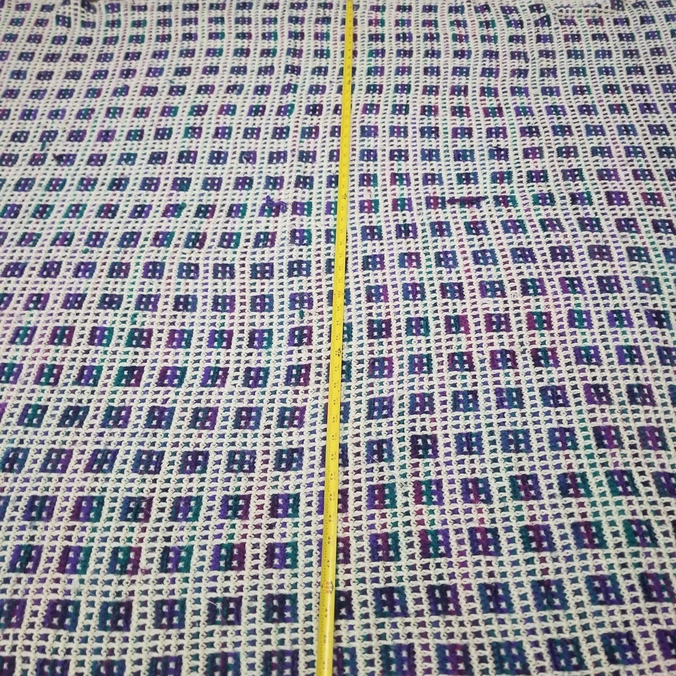 Manta afgana de colección hecha a mano con patrón de mosaico de ganchillo 71"x55” cuadrada de abuela Foto 2 de 4
