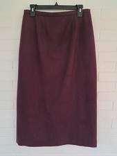 Sag Harbor Vintage 100 Wool Skirt Purple Modest Librarian Style Size 12 Midi