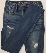 American Eagle AEO Womens Super Stretch X Distressed Skinny Jeans, Size 00
