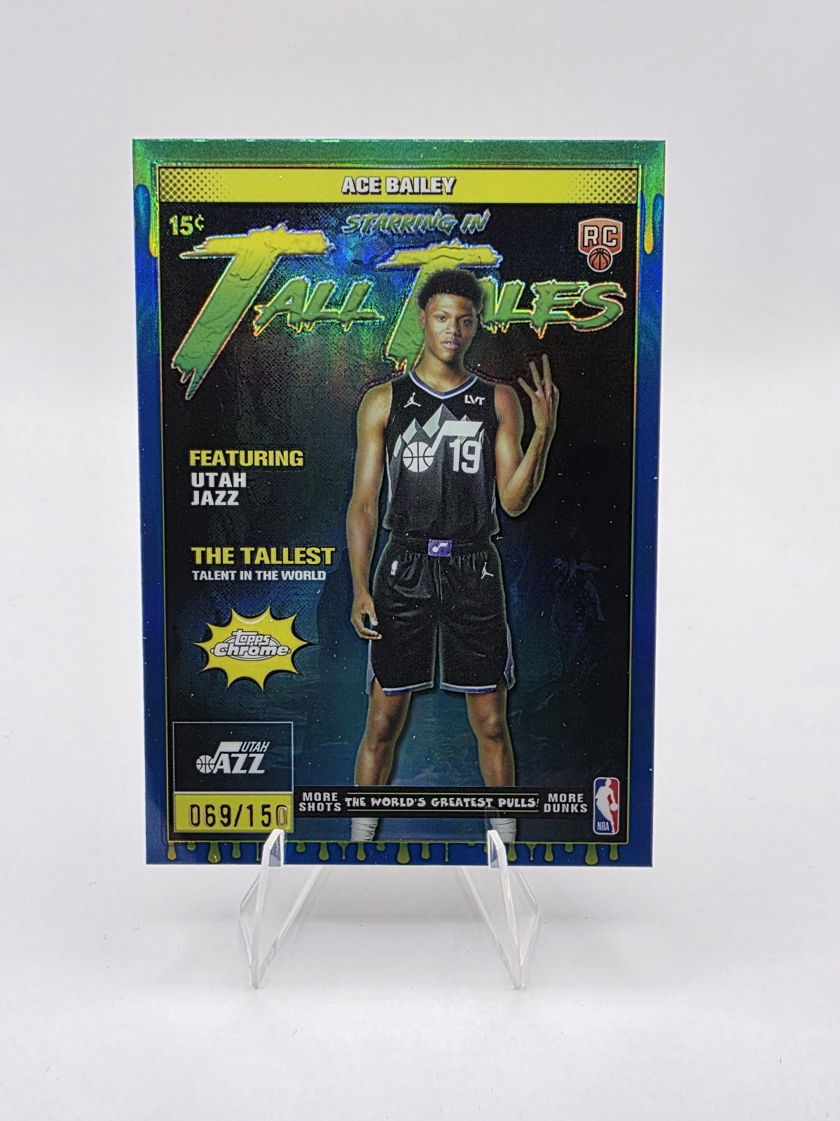 2025-26 Topps Chrome Ace Bailey RC 69/150 Tall Tales Blue Refractor #TT-23