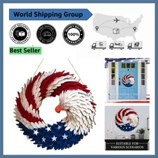 12" American Eagle Patriotic Wood Door Sign - Ideal for National Celebrations