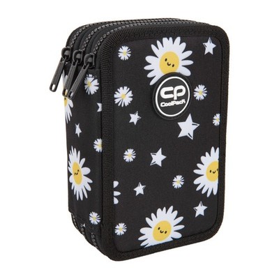 COOLPACK Jumper 3 Federmäppchen Daisy Black   3-fach   mit reichhaltiger Füllung