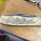 Schrade Scrimshaw SC-508 Bear Attacking Man Folding Hunter Knife — photo 4