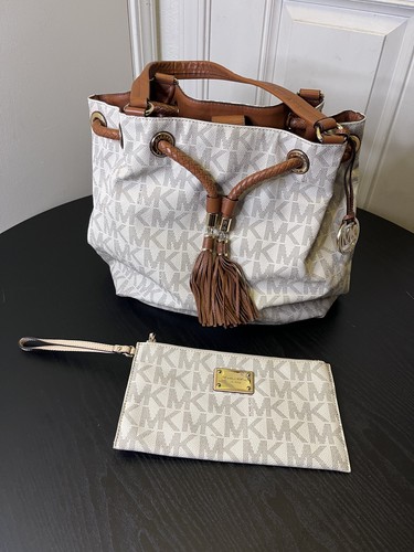 Michael Kors Jet Set Item Large Gathered Logo Tote Excellent Condition W/wallet