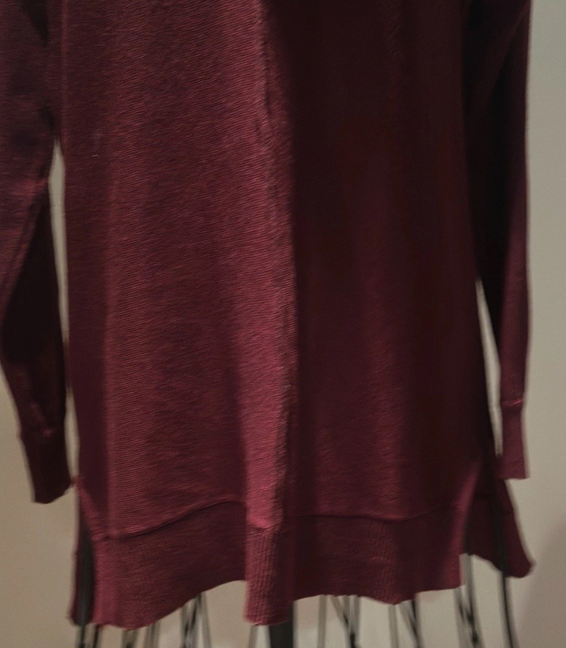 JOAN VASS NY Women’s Sweater Shawl Cowl Neck Autumn Red Tunic Size Small