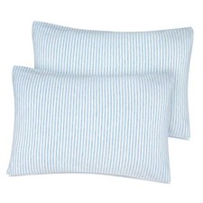 Organic Cotton Toddler Pillowcase/Travel Pillowcase Pack of 2 Set Blue Stripe
