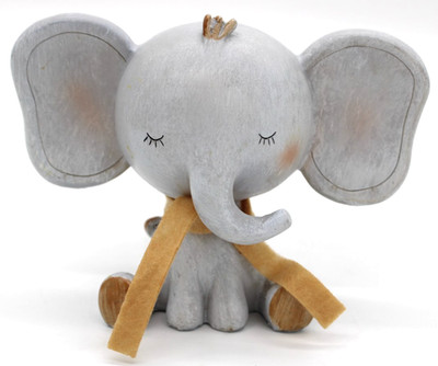 Sleeping Baby Elephant in Scarf Figurine Resin Home Decor Nursery - Hobby Lobby