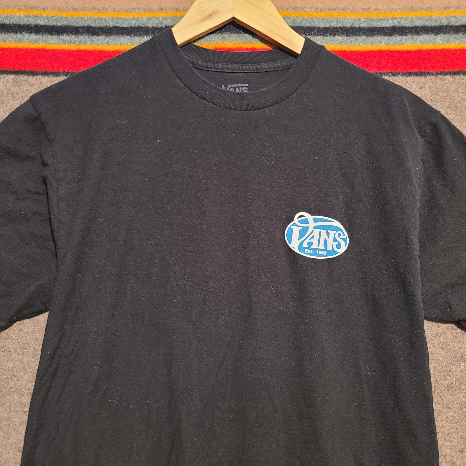 Vans Script Logo T Shirt Mens Medium Basic Punk S… - image 9