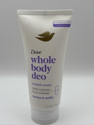 Dove Whole Body Aluminum-Free Invisible Cream Deodorant Coconut & Vanilla 2.5oz
