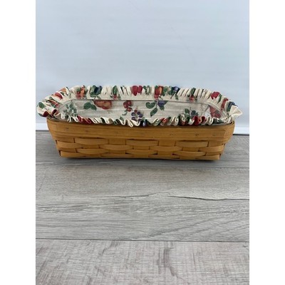 Longaberger 1998 Cracker Basket Orchard Park Fruit Liner Plastic Protector 12in