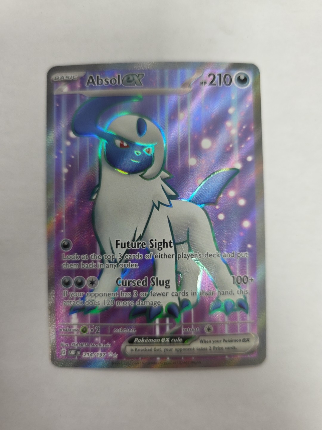 Pokémon Absol ex 214/197 Obsidian Flames – Full Art Ultra Rare Hyper Rare NM/M