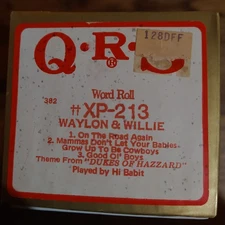 QRS Word Roll XP-213 Waylon Jennings & Willie Nelson "Dukes Of Hazzard" By Babit