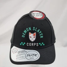 Demon Slayer Corps Snapback Hat Baseball Cap Cat Black Anime Bioworld Elite New