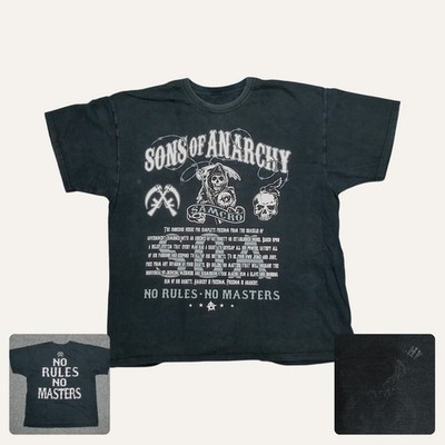 Sons of Anarchy T Shirt Mens XXL Black Faded SAMCRO Reaper Graphic SOA Biker