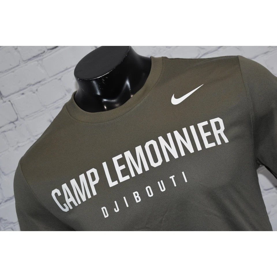 Camisa de Gimnasio Nike Para Hombre Talla Grande Campamento Lemonnier Djibouti África Rendimiento Verde Foto 2 de 4