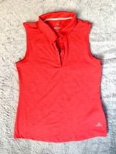 Adidas Sleeveless Golf Polo Shirt M Striped Lightweight Polyester Womens