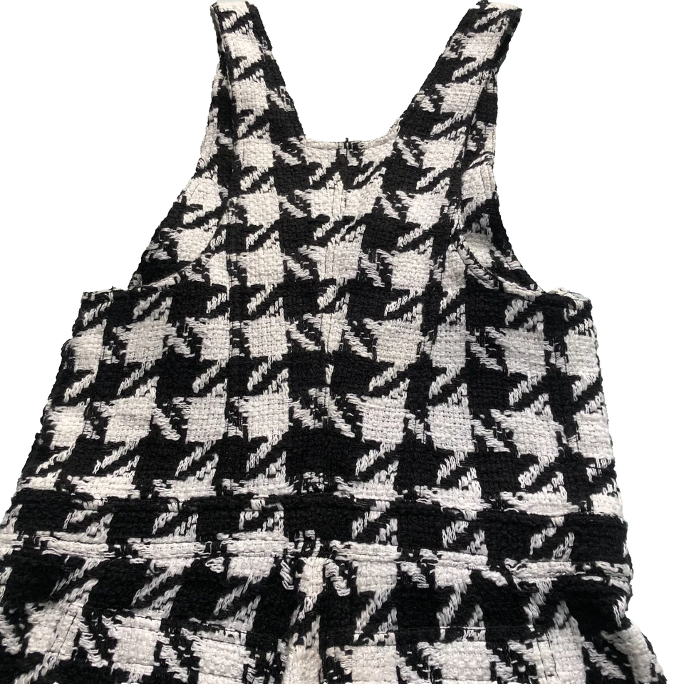 Mono Balmain Paris Reino Unido 8 FR 36 Negro Blanco Tweed Lujo Pasarela Francia Foto 4 de 4