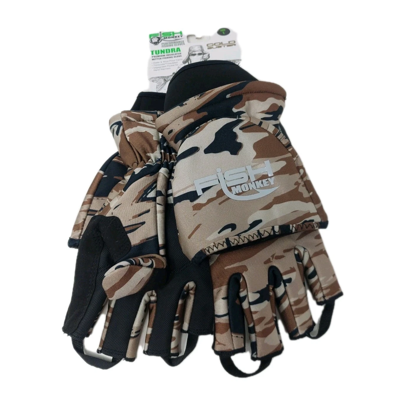 Fish Monkey FM25 Tundra Premium Insulated L Mitten Fishing Glove: Cold Buster
