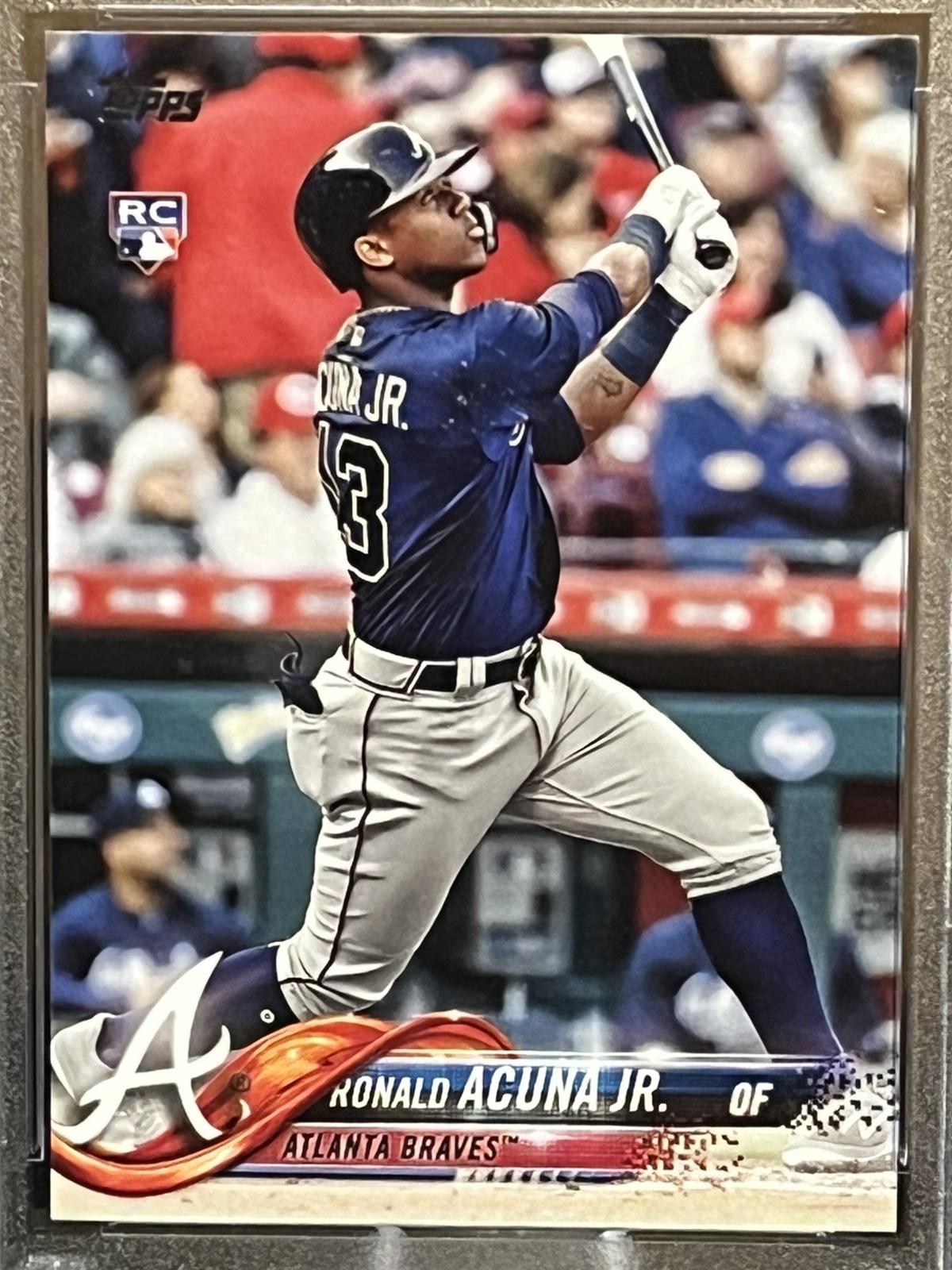 2018 Topps Update Ronald Acuna Jr Atlanta Braves Blue Jersey #US250 PSA 10 view 3