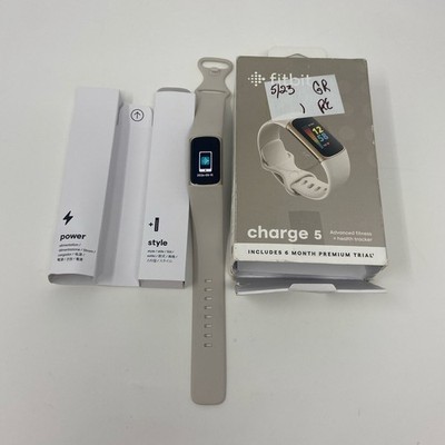 Fitbit Charge 5 GPS Fitness Tracker Lunar White/Soft Gold, One Size