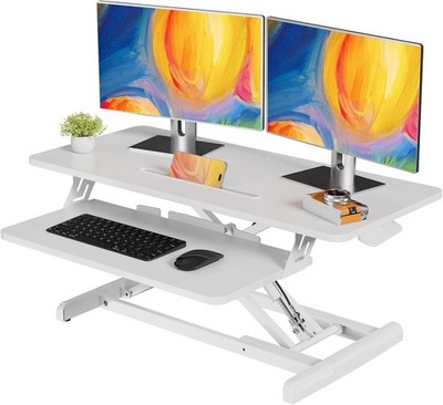 Standing Desk Converter 35'' Wide Height Adjustable Sit Stand Up Desk Riser