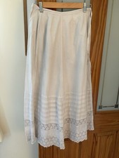 Beautiful Antique Cotton  Petticoat 27” Waist 33” Length (AX6)