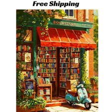 GEEHEIY Paint by Numbers Kit for Adults - Book Store Paint by Num