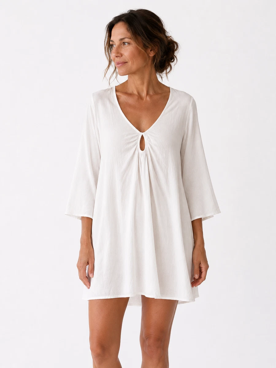 marks and spencer white linen dress Pure Linen Fit and Flare Dress | JAEGER