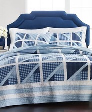 Martha Stewart Sailboat Patchwork Yarn-Dyed Quilt Set, Full/Queen