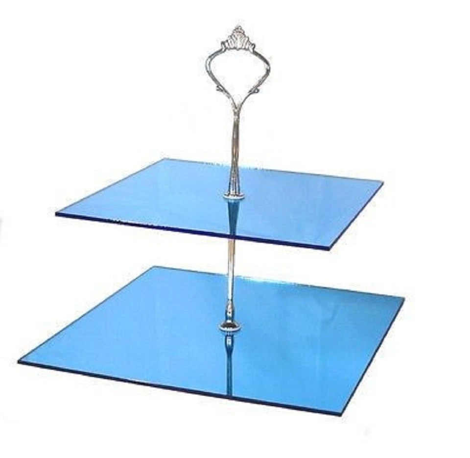 Soportes cuadrados para pasteles/té altos de dos niveles - dos tamaños y muchas opciones de color Foto 3 de 4