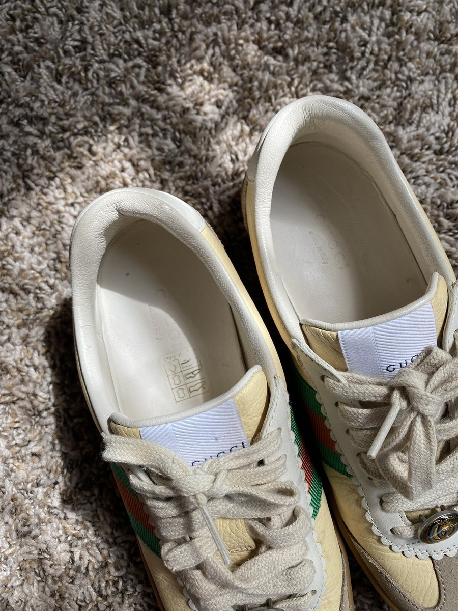 Gucci グッチ スニーカー G74 GUCCI G74 Suede and Leather-Trimmed Monogrammed Canvas