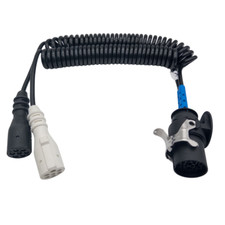 15 polig Elektrowendel Spiralkabel auf 2 x 7 polig Adapter 24 V LKW