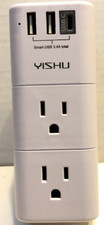 USB Multi Plug Outlet Extender Surge Protector with Rotating Plug, 6 AC Plug Ext