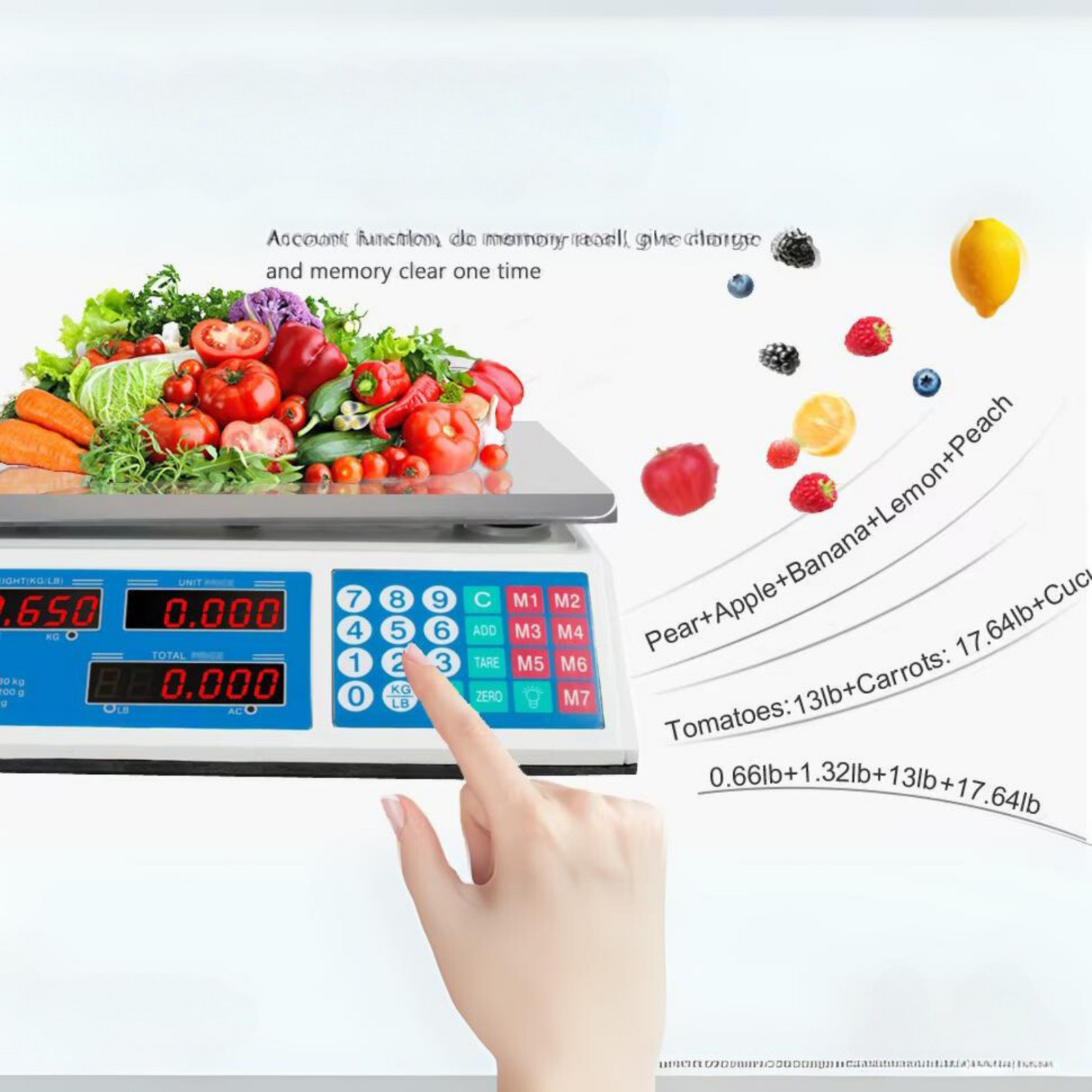 66LB 30KG Digital Price Deli Food Meat Computing Counter Scale Dual Side Display