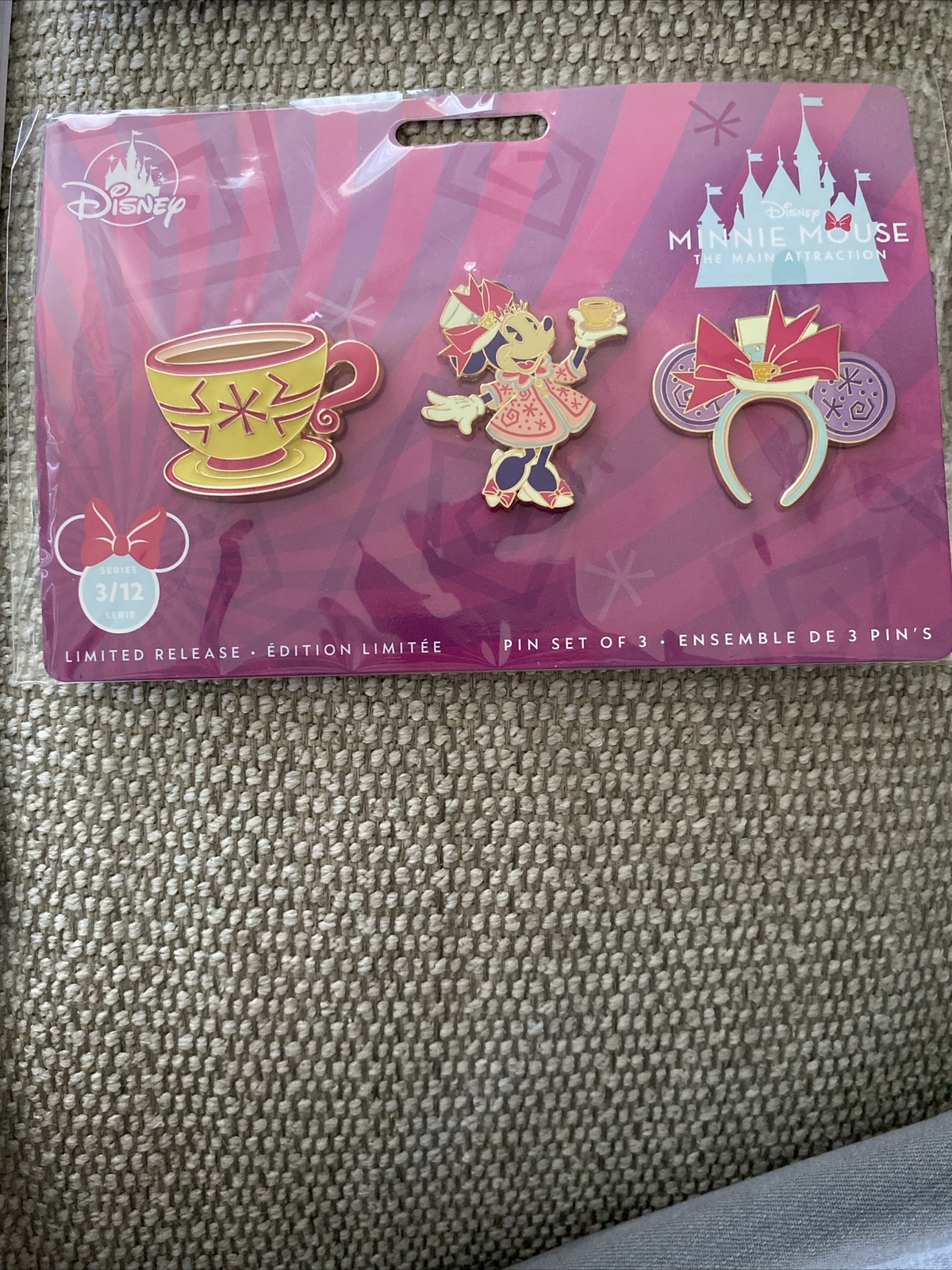 Disney Minnie Main Attraction Mad Hatters Tea Party March Pin Set Of 3