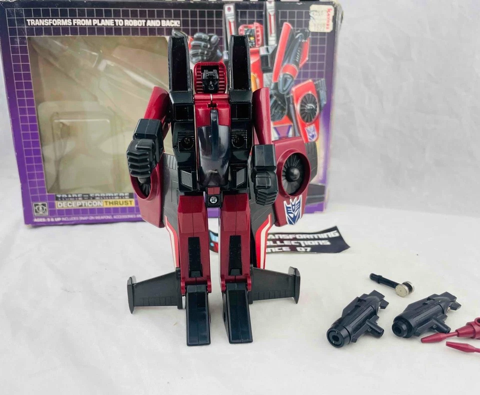 Transformers Original G1 1985 Jet Thrust Complete w/ Box and Bubble - Image 4 of 4