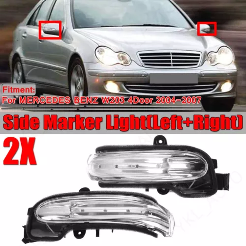 Left&Right Door Mirror Turn Signal LED Light For Mercedes W203 C-Class 2004-2007 - Picture 1 of 13