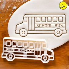 School Bus cookie cutter - Back to School party transport vehicle wheels driver