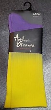Arthur George R. Kardashian Half Crew Socks Sz7-12 Yellow/Purple Lakers/Vikings