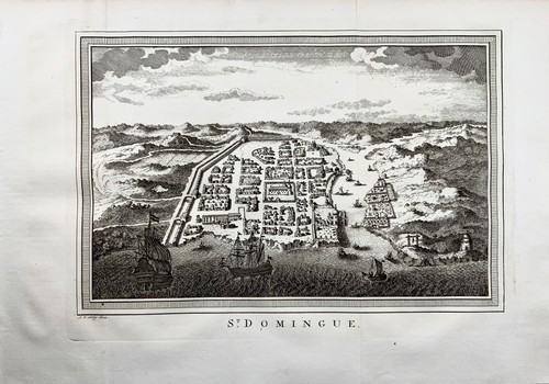 1770 Schley, Santo Domingo, Hispaniola, Dominican Republic, bird's-eye view, map - Picture 2 of 3