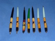 LOT OF 7 VINTAGE STRIP TEASE FLOATY PENS RISQUE LADIES DENMARK